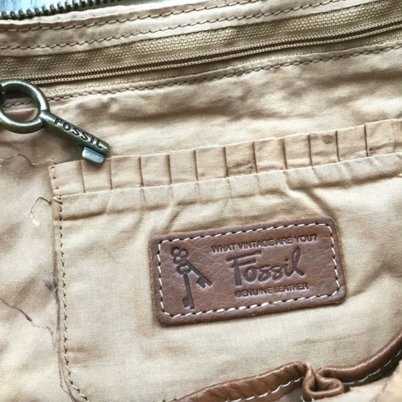 Fossil Vintage Floral Print Canvas Leather Trim Handbag Shoulder Bag - Picture 6 of 6